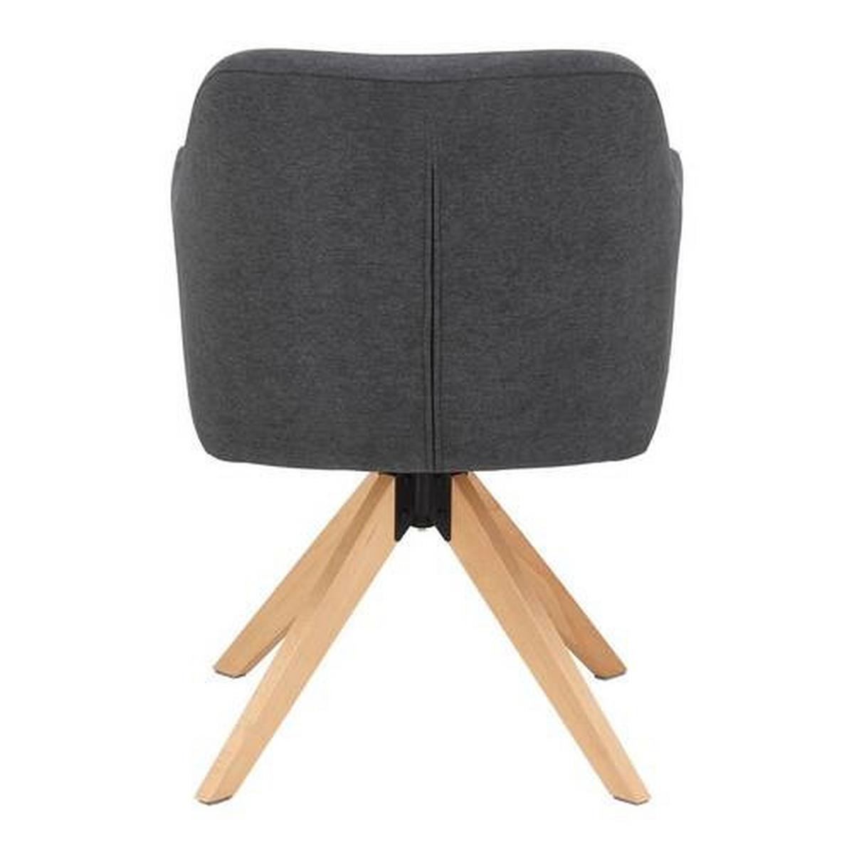 Zamatová stolička Lucita, otočná, nohy drevo - prírodná farba/tmavosivá, Modern, kov/drevo (59/88/60cm) - Bessagi Home