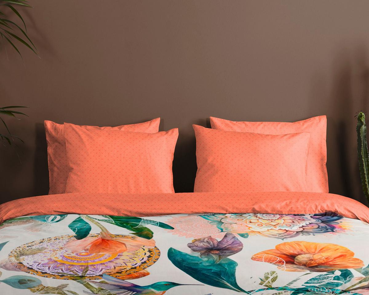 BETTWÄSCHE BERNICE - Koralle/Multicolor, Design, Textil (140/200cm)