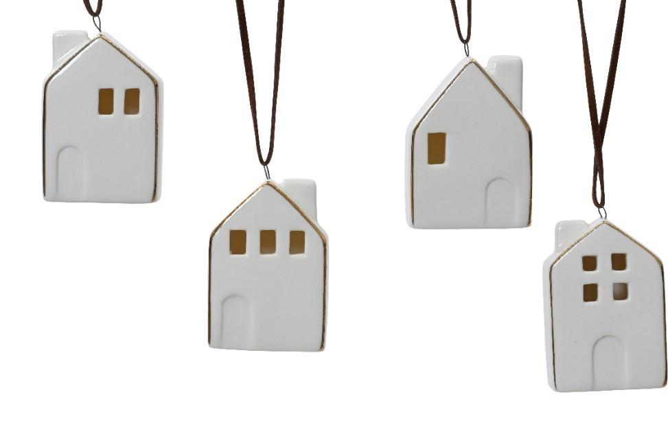 Vánoční ozdoba WISH - bílá, Basics, keramika (4,00/2,50/5,50cm)