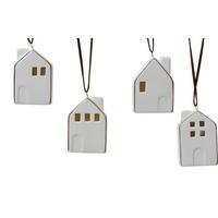 Vánoční ozdoba WISH - bílá, Basics, keramika (4,00/2,50/5,50cm)