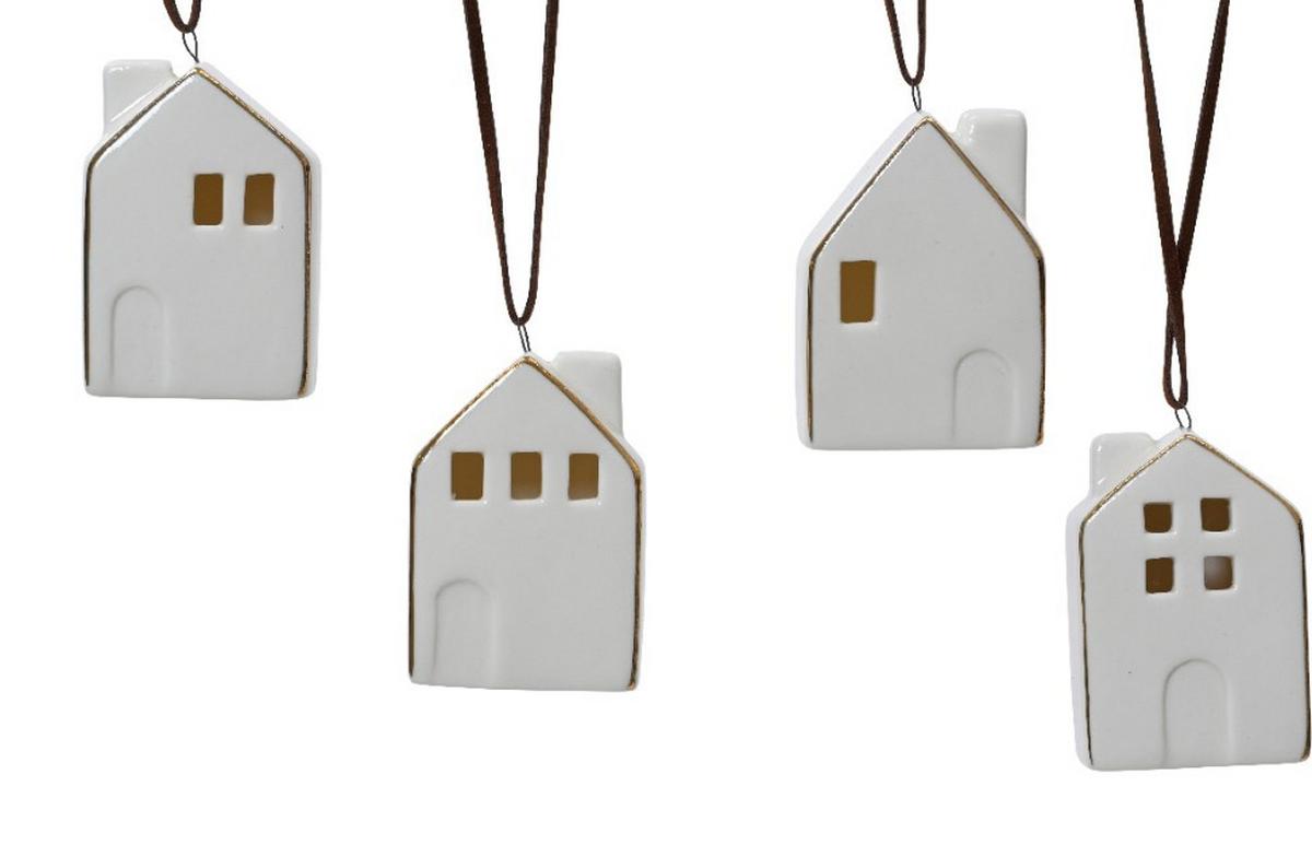 Vánoční ozdoba WISH - bílá, Basics, keramika (4,00/2,50/5,50cm)