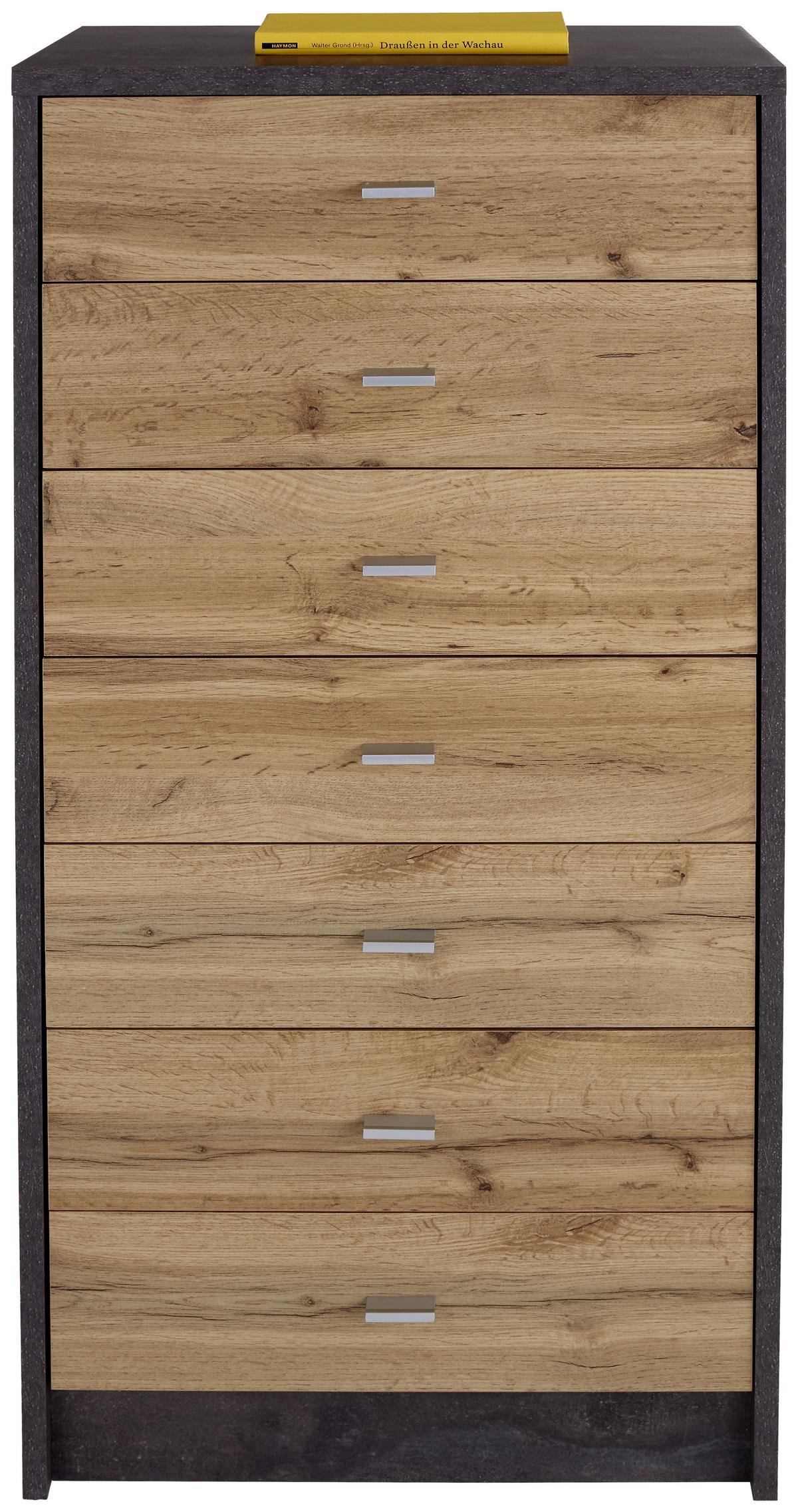 Komód 4-You 50/112 Cm - tölgyfa/szürke, Modern, faalapú anyag (50/111.4/34,6cm)