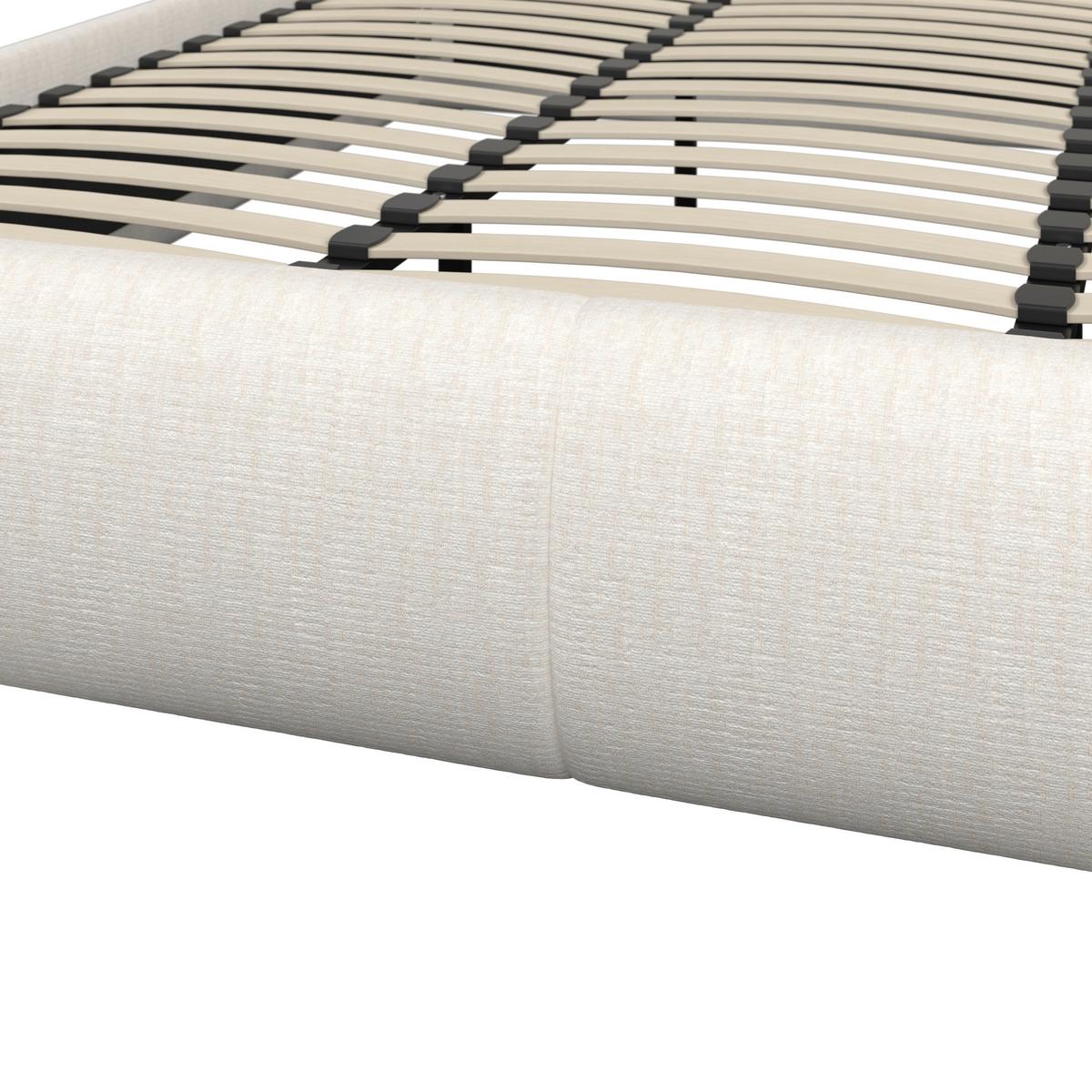 Čalouněná postel FLORA 180x200 cm, krémová - černá/krémová, Moderní, kov/dřevo (180/200cm) - Bessagi Home