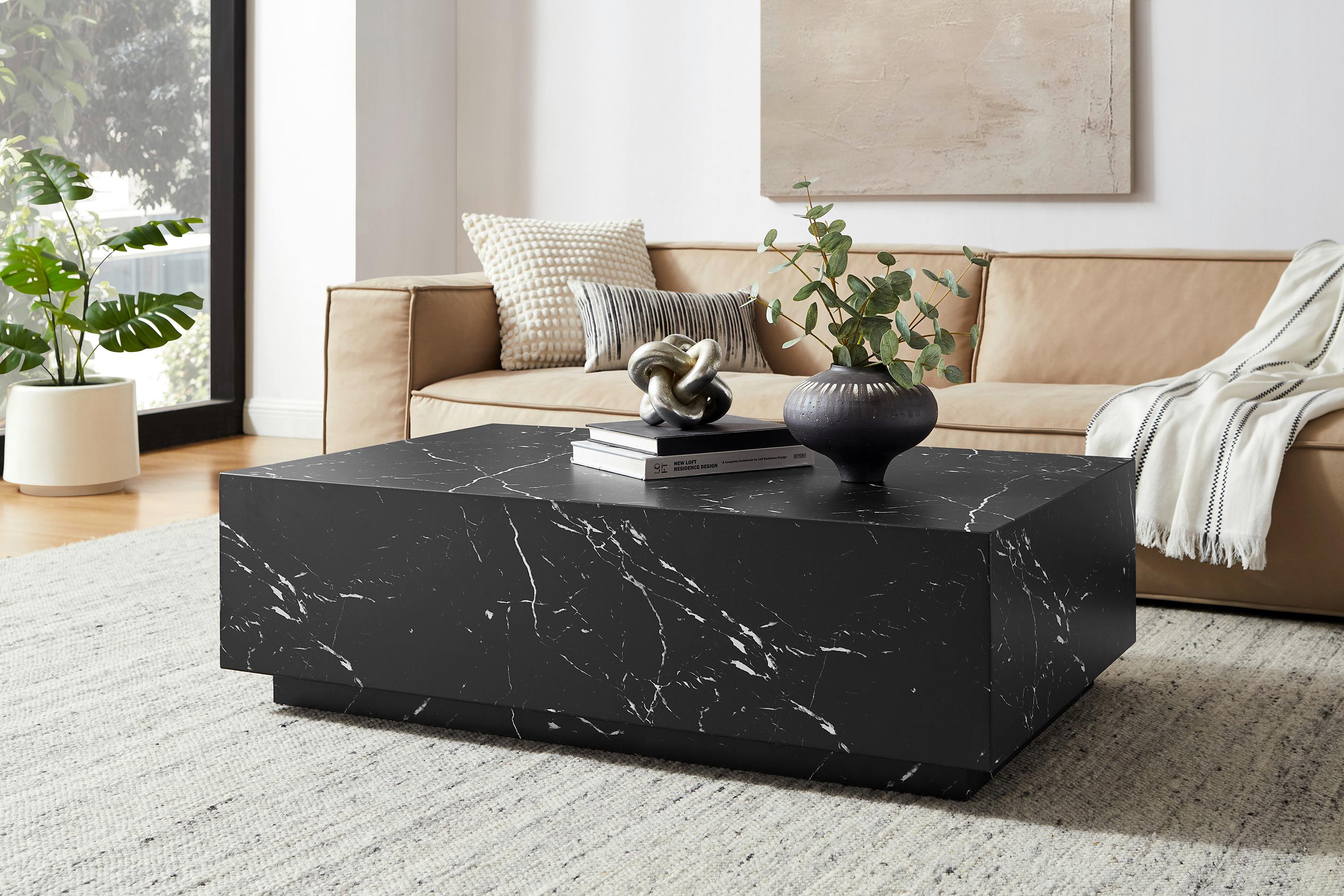 Couchtisch Schwarz L: 120 cm - Schwarz, Design, Holzwerkstoff (120/75/35cm) - Livetastic