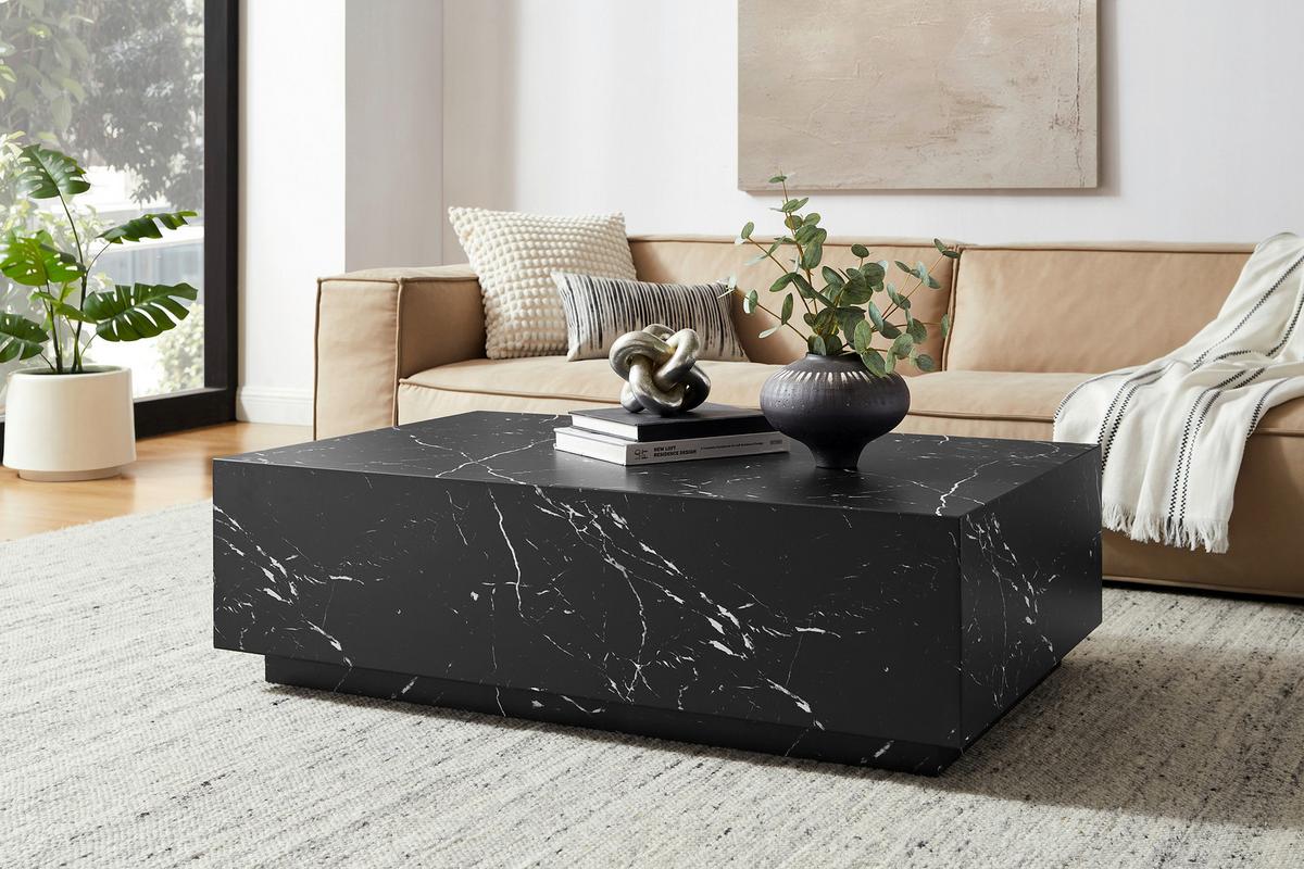 Couchtisch Schwarz L: 120 Cm - Schwarz, Design, Holzwerkstoff (120/75/35cm) - Livetastic