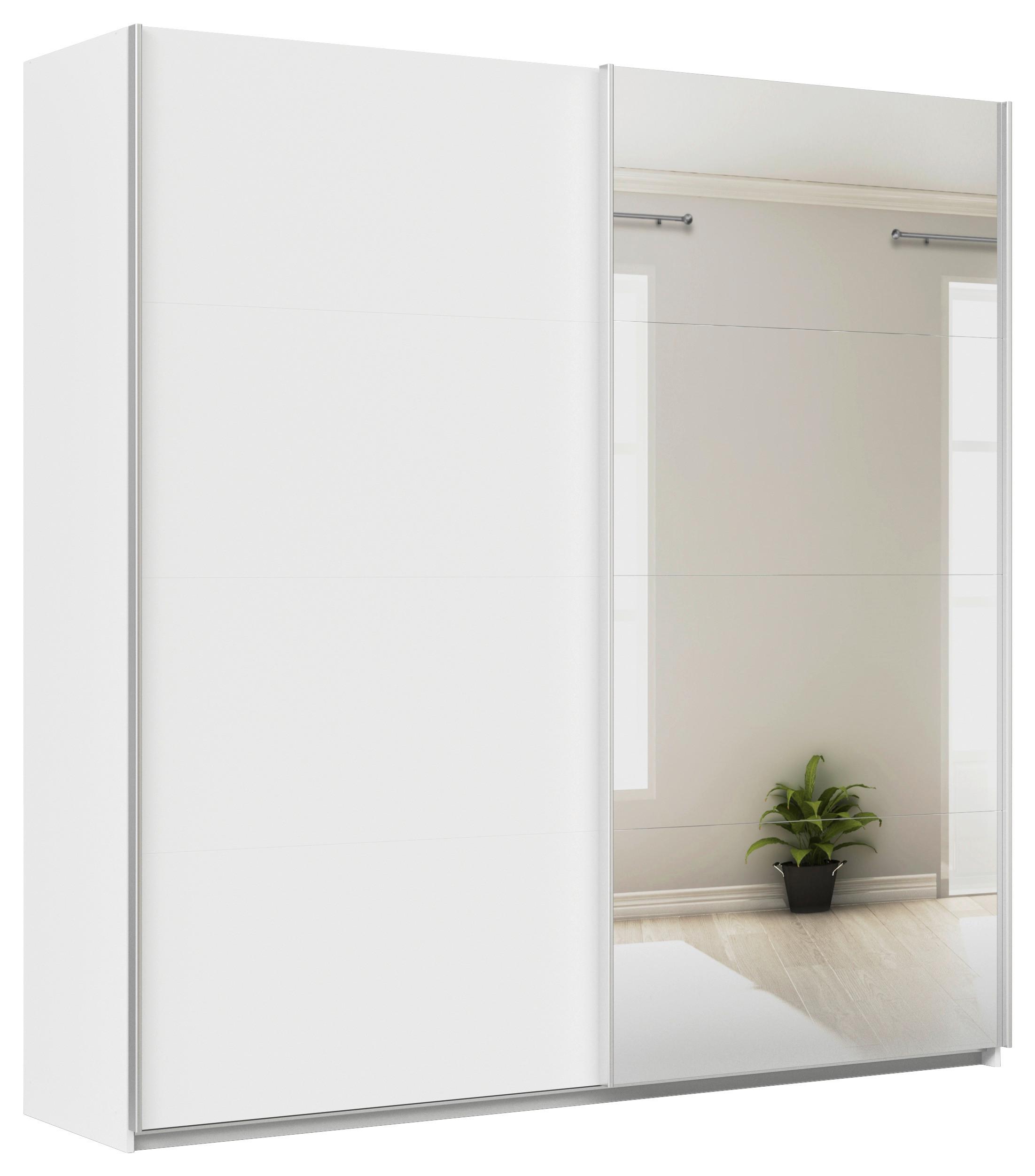 SCHWEBETÜRENSCHRANK FELDKIRCH 11/225 mH - Silberfarben/Weiß, MODERN, Holzwerkstoff (225/229/62cm)
