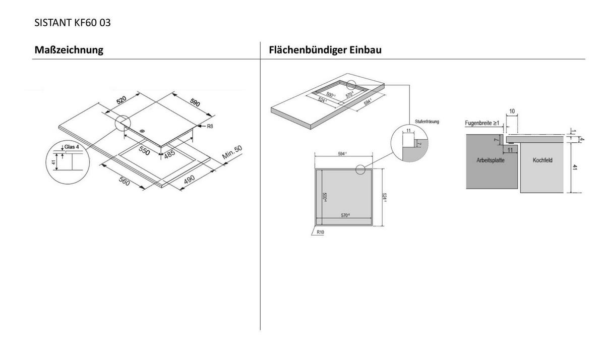 Einbauherd-set B: 60 Cm Elektro-Glaskeramik - Schwarz, Metall (60cm) - Sistant