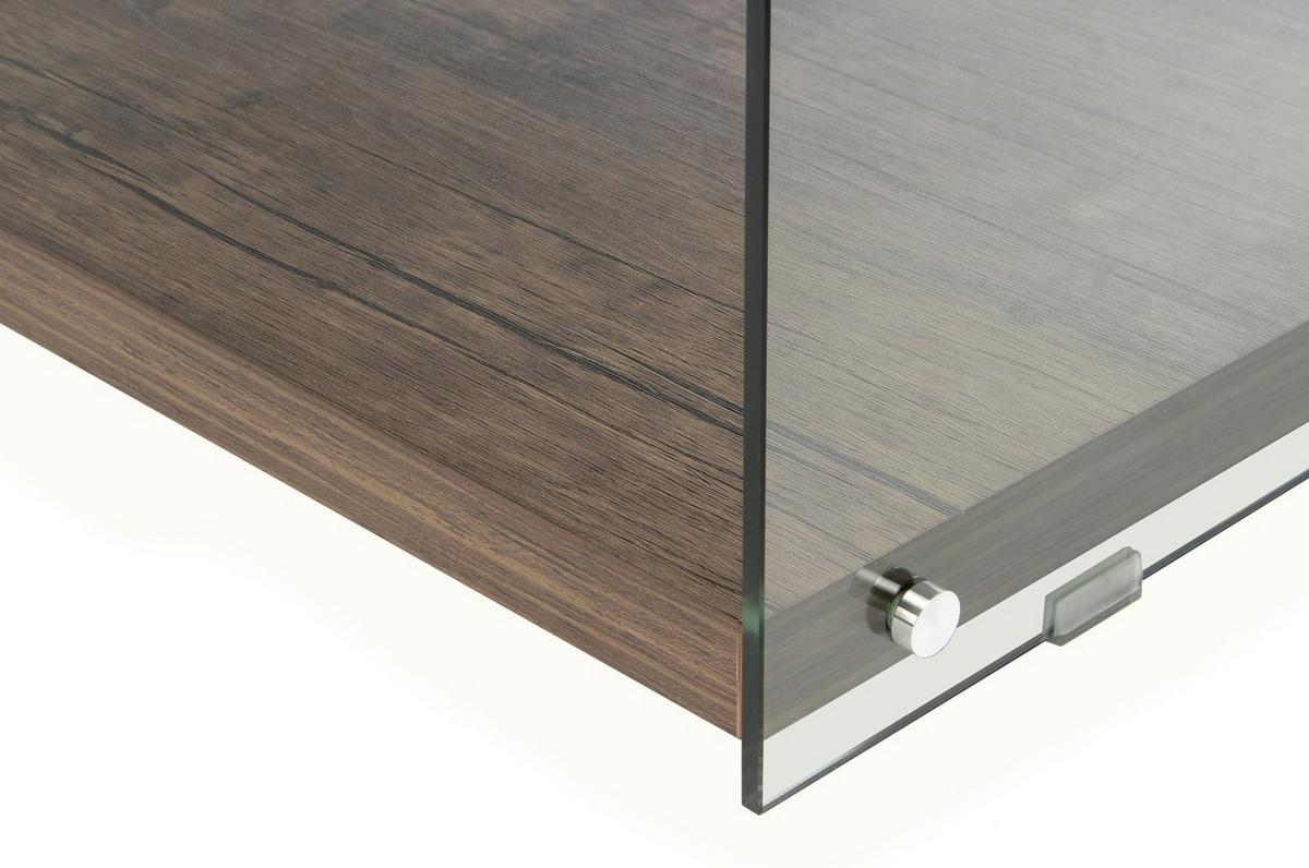 Beistelltisch Elementary Hellbraun L: 120 Cm - Hellbraun, Design, Glas/Holz (120/45/60cm) - Kayoom