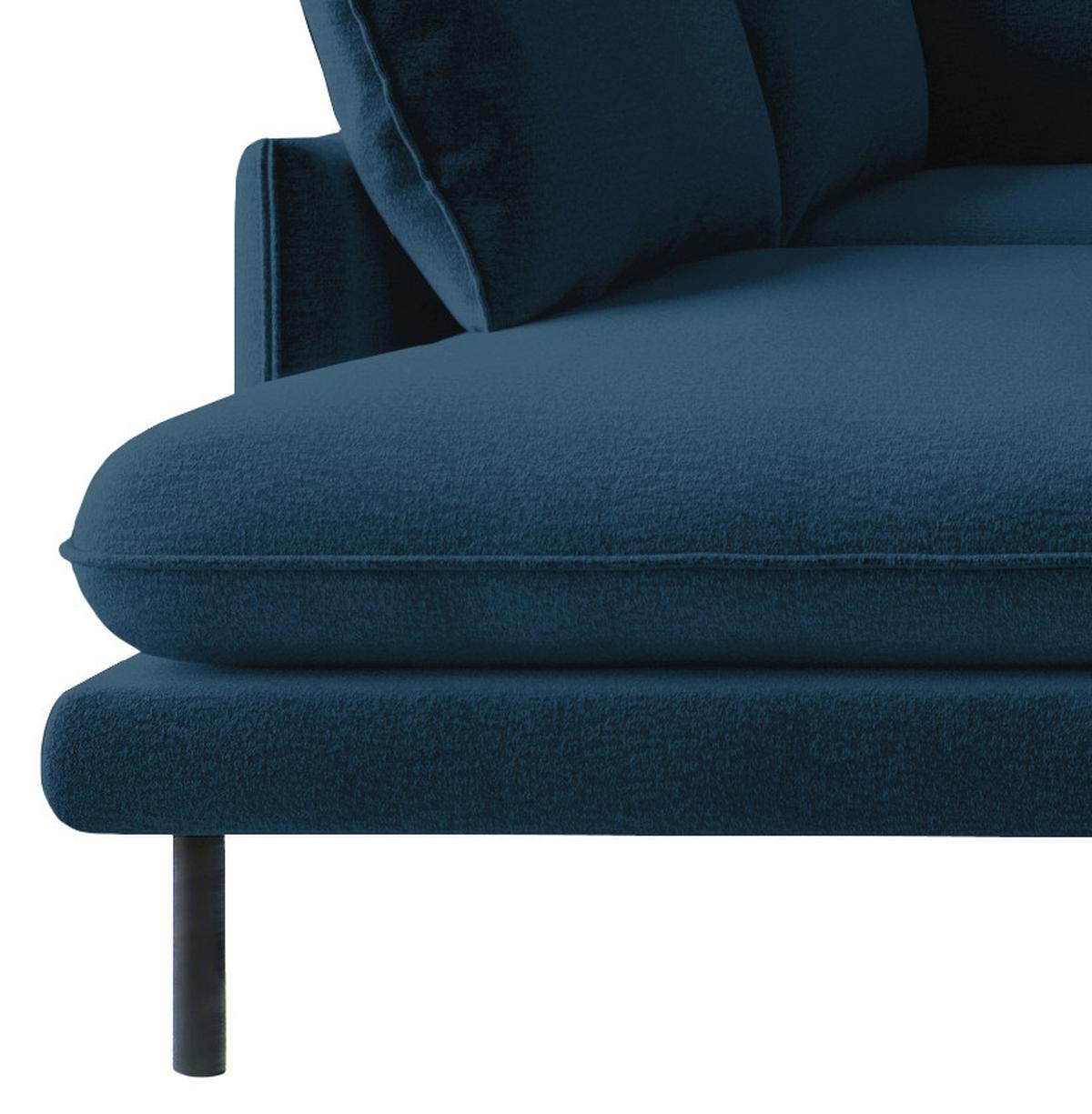 Ecksofa Samos Blau S: 204x267 Cm - Blau/Schwarz, Design, Textil (204/267cm) - Livetastic