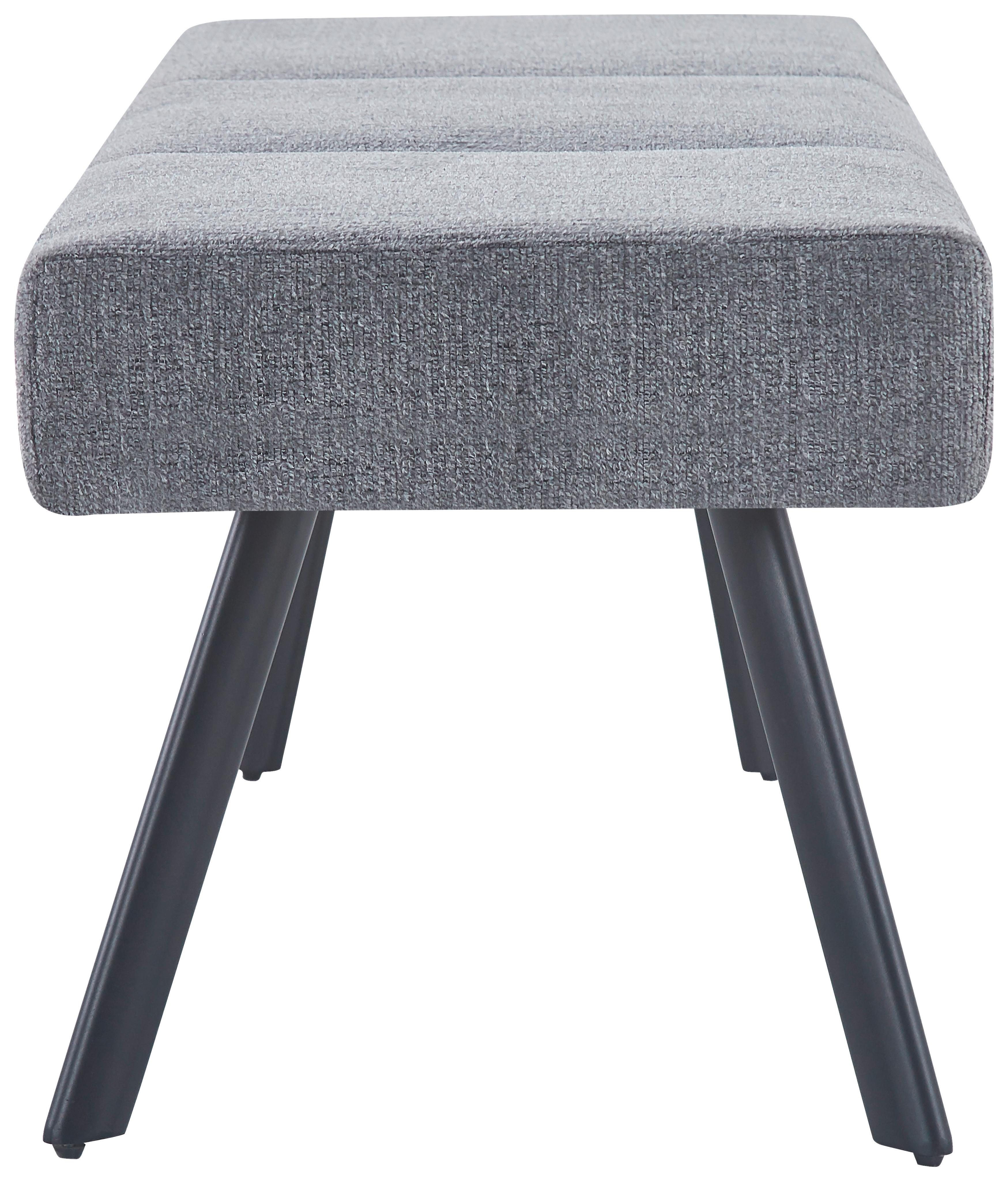 Sitzbank Paros Ohne Lehne Anthrazit, B: 140 Cm - Anthrazit/Schwarz, KONVENTIONELL, Textil/Metall (140/49/47cm) - MID.YOU