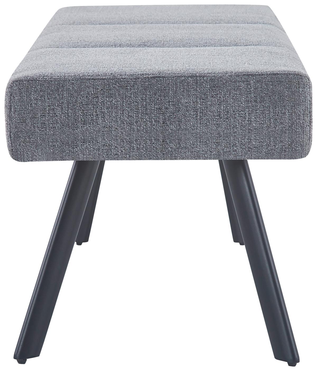 Sitzbank Paros Ohne Lehne Anthrazit, B: 140 Cm - Anthrazit/Schwarz, KONVENTIONELL, Textil/Metall (140/49/47cm) - MID.YOU