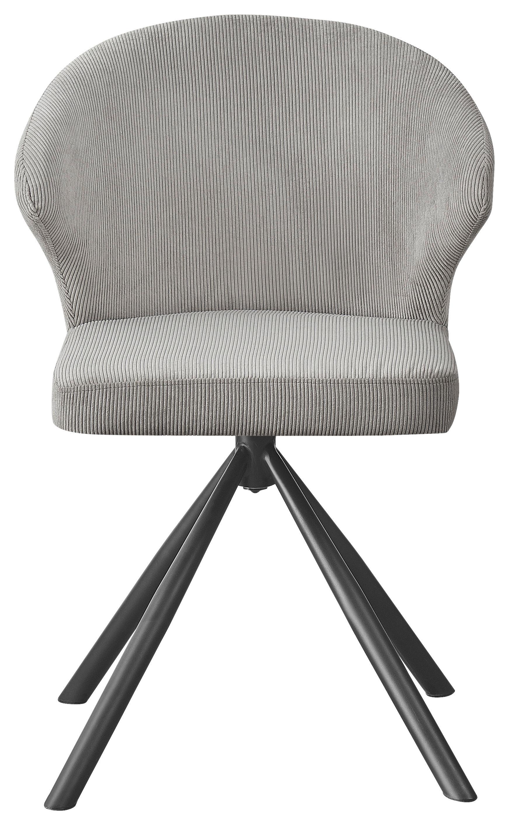 Otoční židle s područkami JANA šedá - šedá/černá, Lifestyle, kov/textil (55/82/58cm) - Based