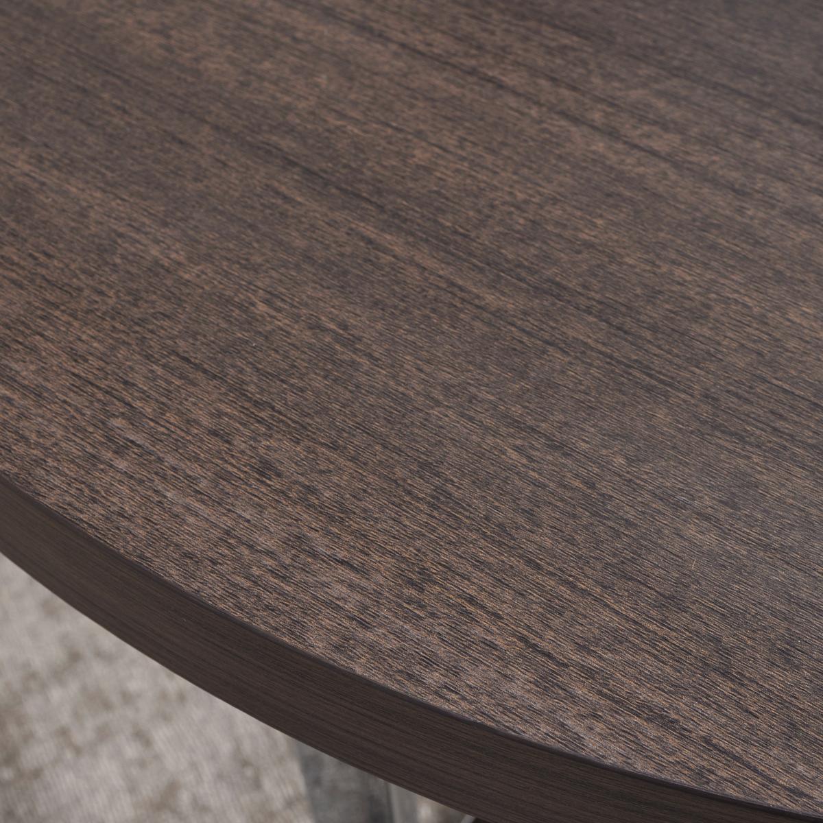 Konferenční stůl CARL barvy dubu - barvy dubu/barvy chromu, Moderní, kov/dřevo (80/80/42cm) - Bessagi Home