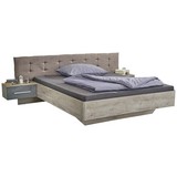 Bettanlage Malta 180x200 Haveleiche/betonoxid - Taupe/Eichefarben, MODERN, Holzwerkstoff/Textil (180qm)