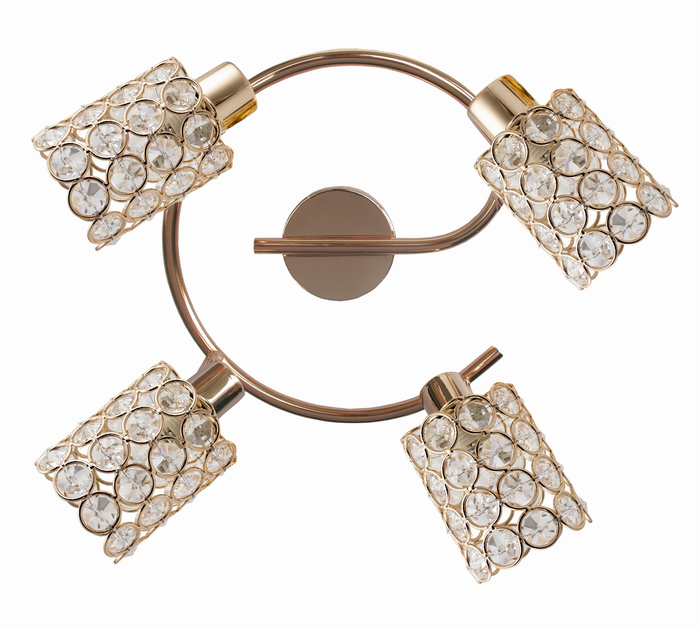 Strahler 98-07230 York - Transparent/Roségold, KONVENTIONELL, Glas/Metall (44/17/17cm)