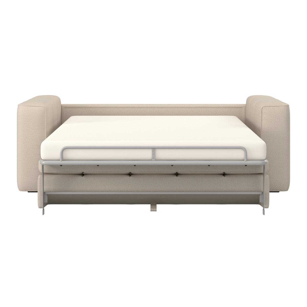 Rozkládací pohovka MIRANDA, béžová, s lůžkem na spaní - černá/béžová, Moderní, kov/dřevo (207/71/98cm) - Bessagi Home