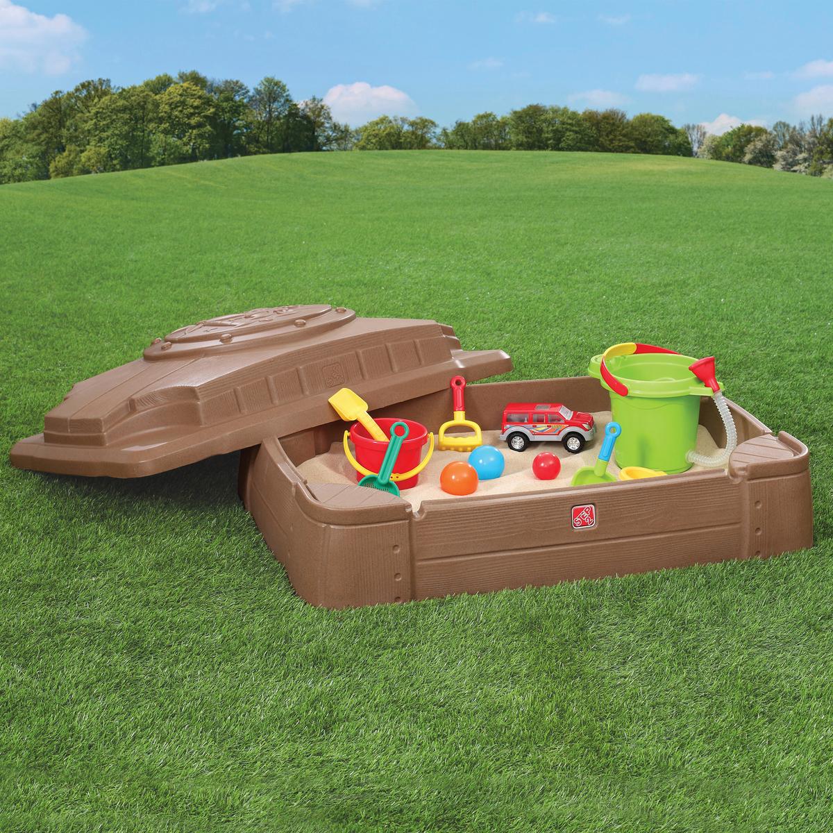 Sandkasten 830200 - Braun, KONVENTIONELL, Kunststoff (106,68/27,9/71,1cm) - Ambia Garden