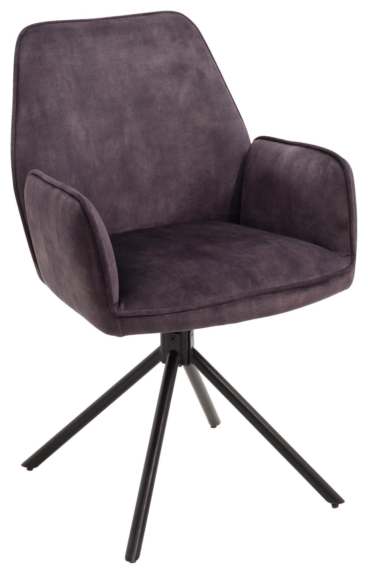 ŽIDLE S PODRUČKAMI OTTAWA - černá/antracitová, Moderní, kov/textil (60/89/64cm) - Premium Living