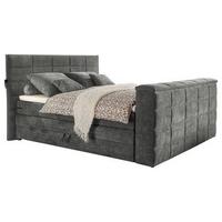 Boxspringbett Mit Topper & Bettkasten 180x200 Cm Denver - Grau, KONVENTIONELL, Textil (180/200cm) - Carryhome