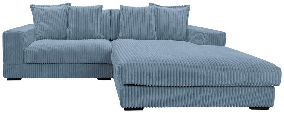 Ecksofa Funny - Schwarz/Hellblau, Design, Textil (285/195cm) - MID.YOU