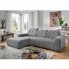Ecksofa Vicari Dunkelgrau S: 292x185cm - Dunkelgrau/Schwarz, MODERN, Textil (292/185cm) - Livetastic