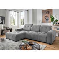 Ecksofa Vicari Dunkelgrau S: 292x185cm - Dunkelgrau/Schwarz, MODERN, Textil (292/185cm) - Livetastic