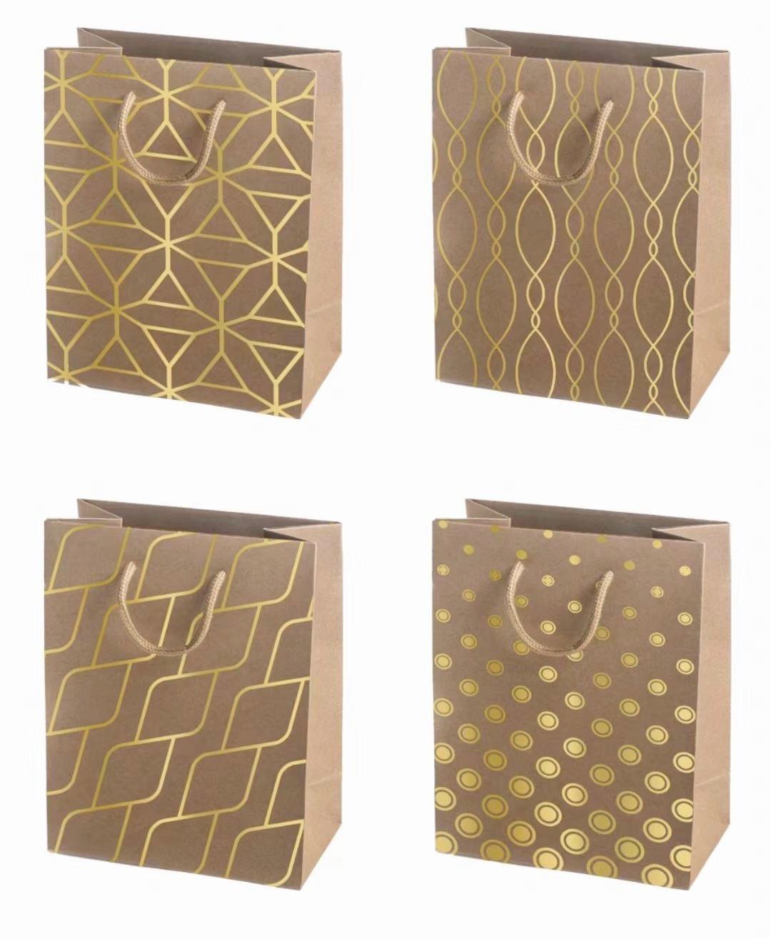 Geschenktasche Golden Print Größe: XL - Multicolor, Basics, Papier (31/42/12cm)