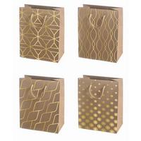Geschenktasche Golden Print Größe: XL - Multicolor, Basics, Papier (31/42/12cm)