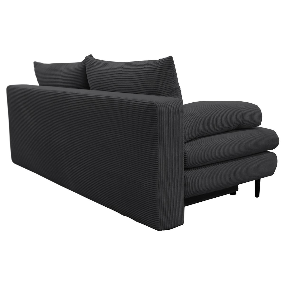 2-sitzer-sofa Mit Schlaffunkt. Fiore Und Bettkasten Grau - Dunkelgrau/Schwarz, Design, Textil (202/85/99cm) - P & B