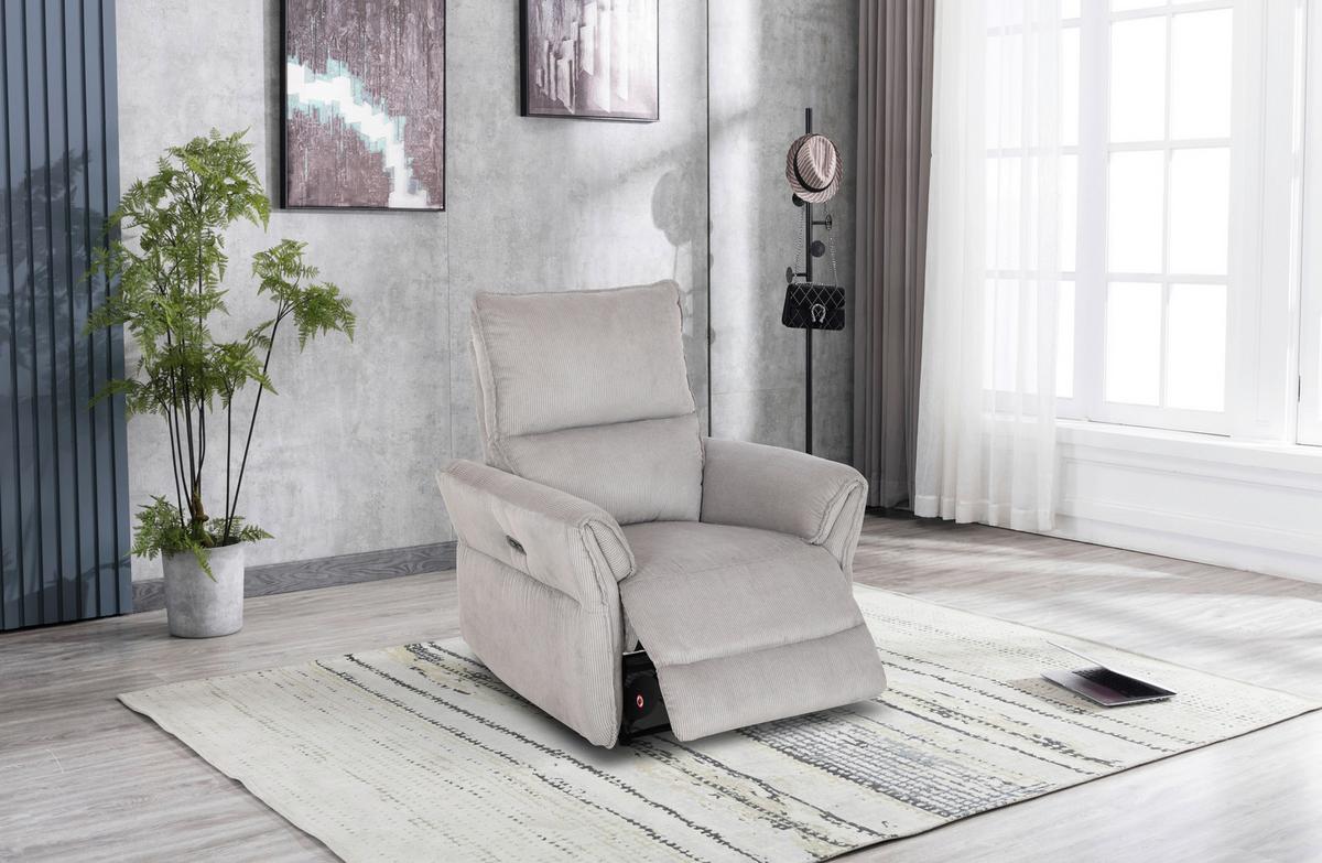 Fernsehsessel Jenson - Schwarz/Grau, MODERN, Holz/Textil (86/103/92cm)