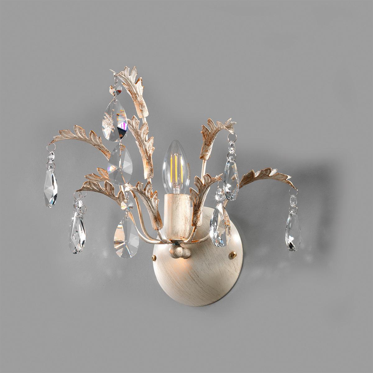 Wandleuchte 4864/Ap - Weiß, KONVENTIONELL, Glas/Metall (30/25cm)