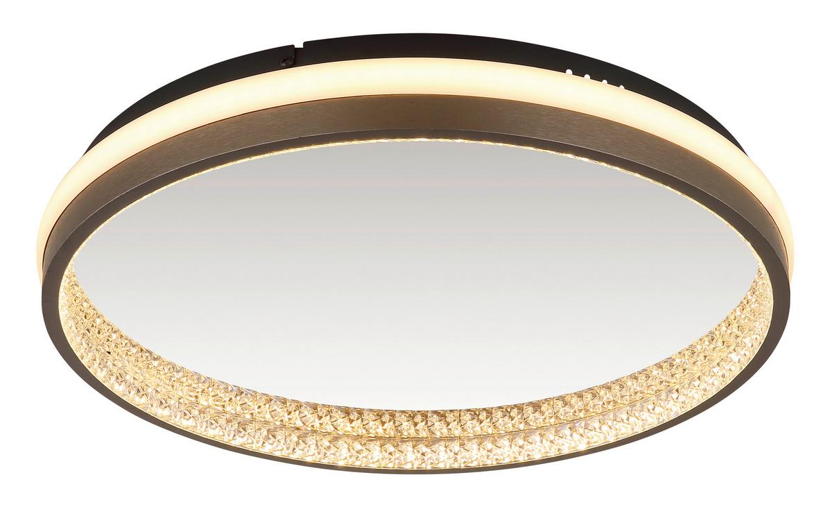 Led Mennyezeti Lámpa 67179d Della - fekete/sötétszürke, Konventionell, műanyag/fém (39,7/6cm) - Globo