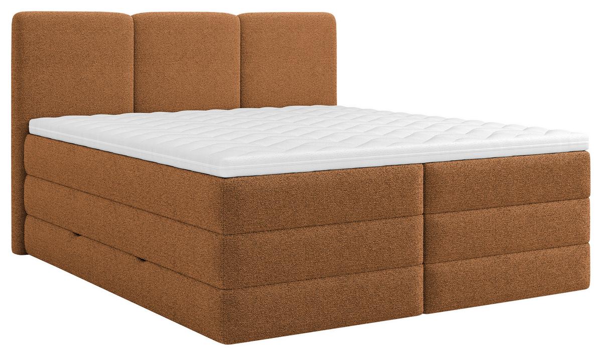 Boxspringbett Castel K - Rostfarben/Schwarz, MODERN, Holz/Holzwerkstoff (160/200cm) - MID.YOU