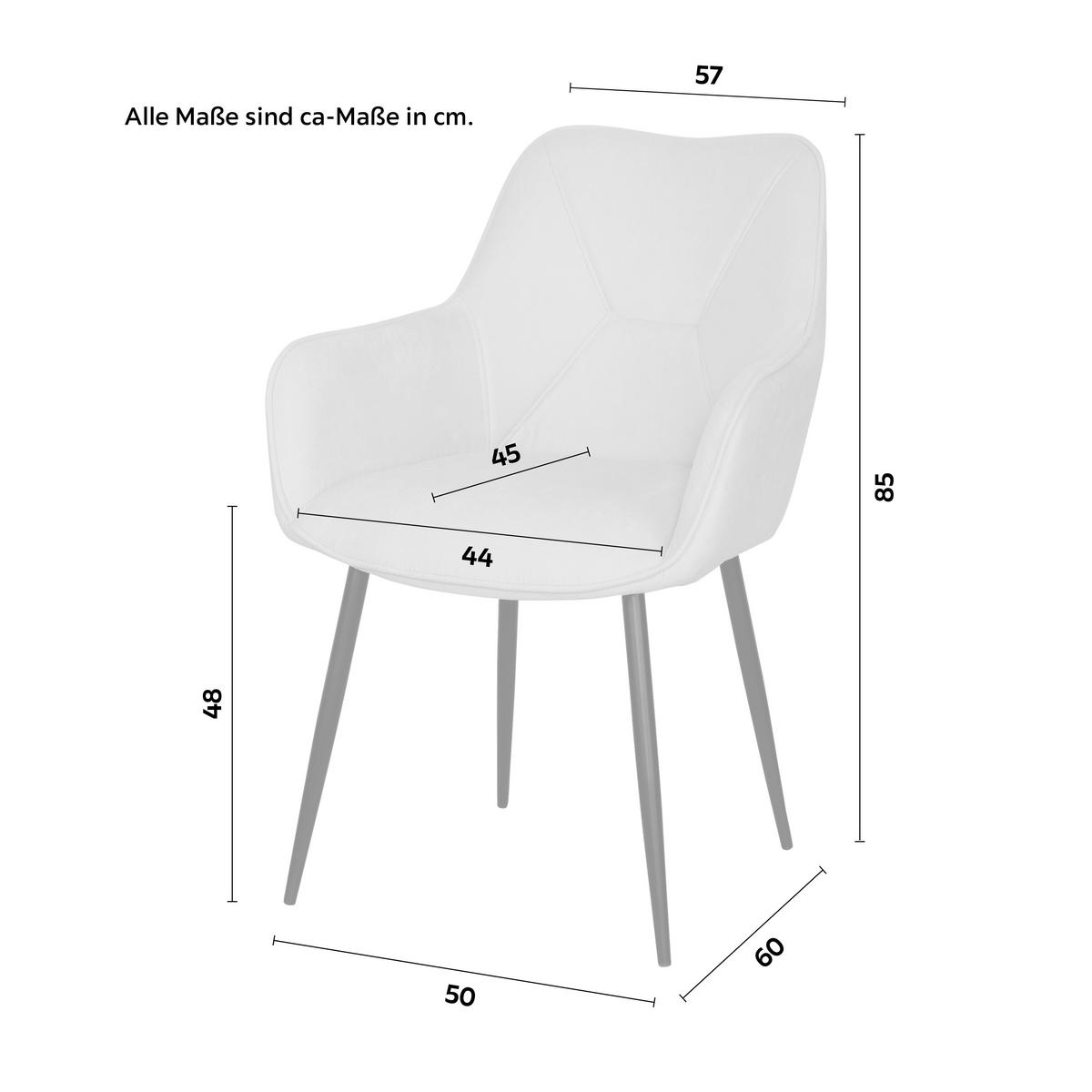 Židle s područkami béžová - černá/béžová, Moderní, kov/dřevo (57/85/60cm) - Mömax