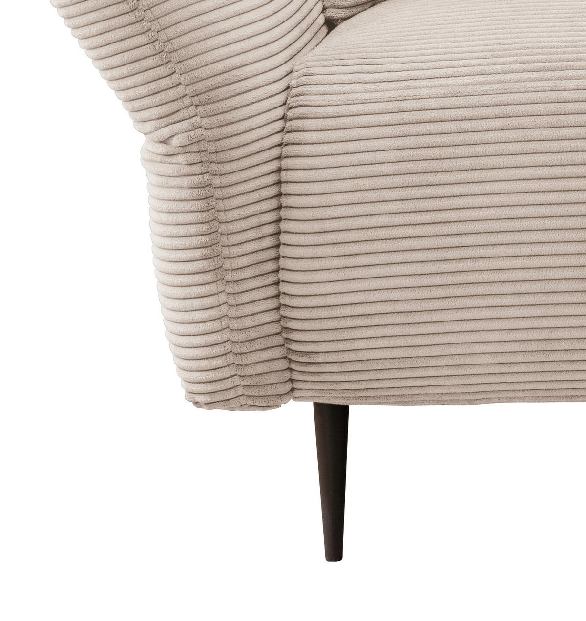 2-Sitzer-Sofa Vanilla Beige - Beige/Schwarz, Design, Textil (163/97/102cm) - Livetastic