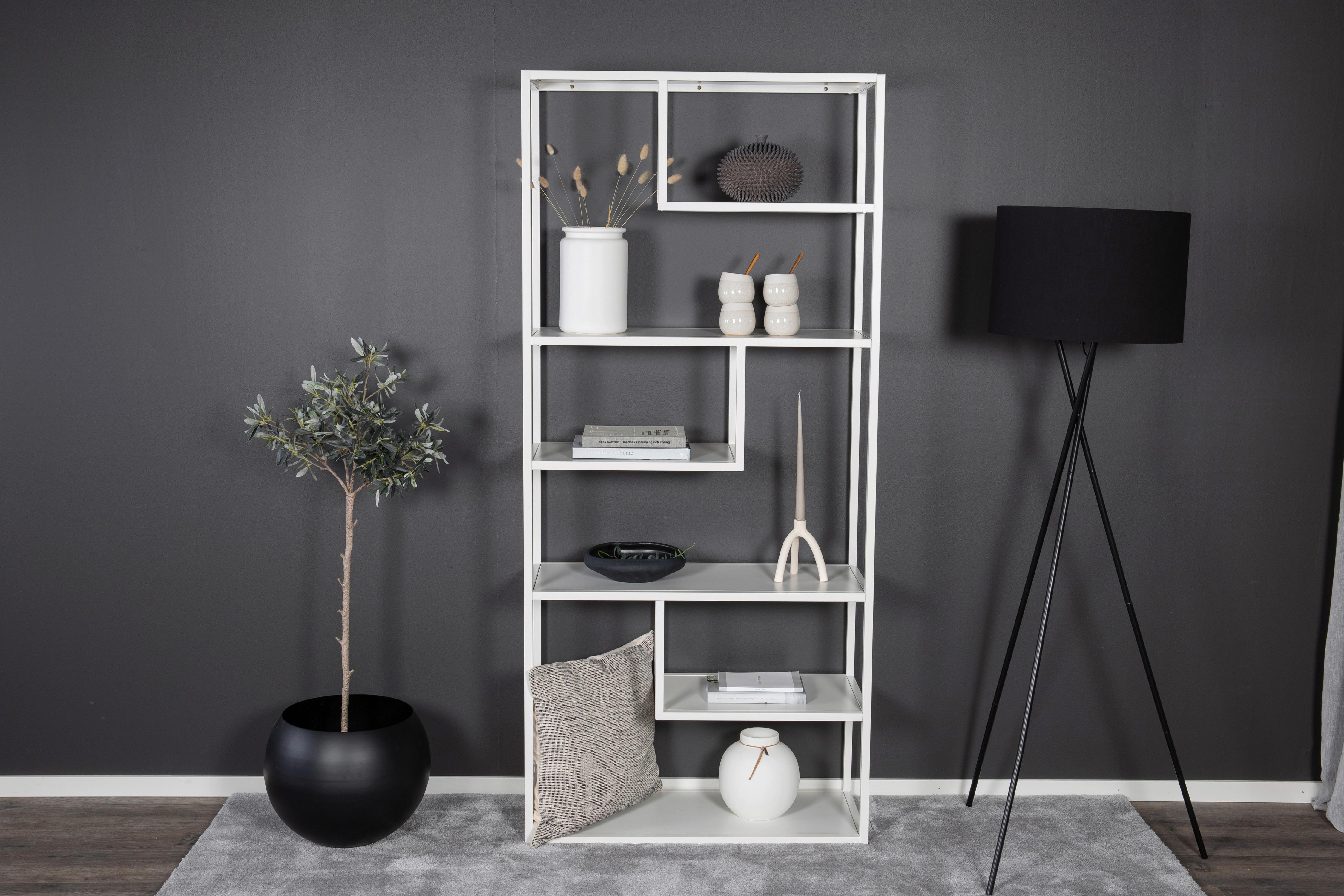 Bücherwand Staal - Weiß, Design, Metall (85/188/35cm) - Livetastic
