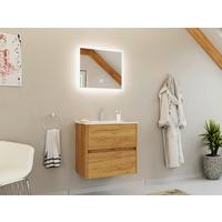 BADEZIMMER Limes, Eichefarben B: 60 cm - Eichefarben/Weiß, Basics, Keramik/Holzwerkstoff (60cm) - MID.YOU