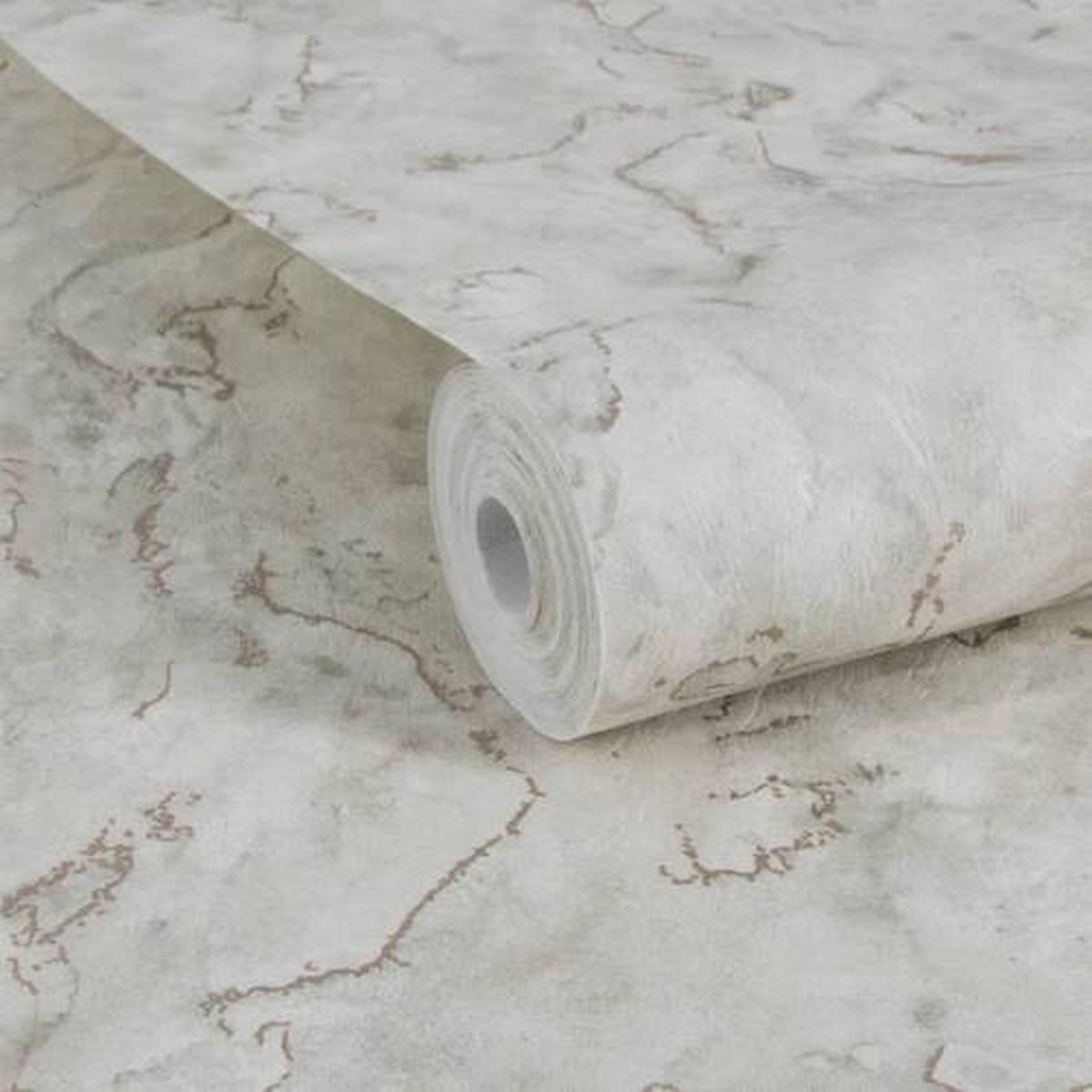 Vliestapete Marmor, Beige/roségold - Beige/Roségold, Basics, Papier/Kunststoff (52/1000cm)
