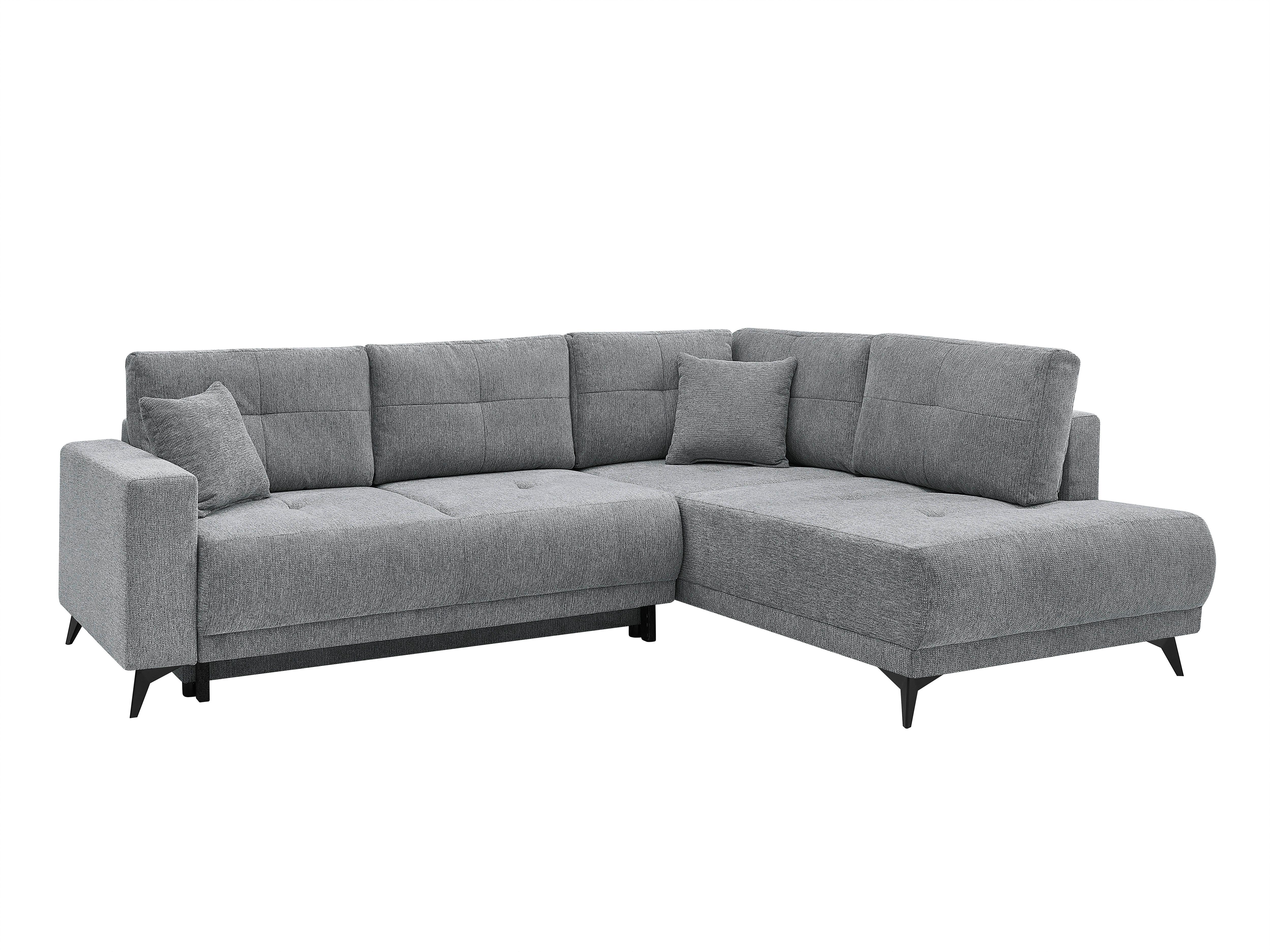 Rohová sedačka TEXAS, pravá, sivá - čierna/sivá, Konventionell, drevo (259/203cm) - Based