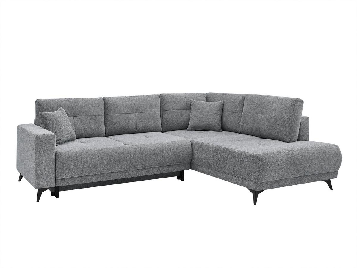 Ecksofa Texas Recr-Rechts Grau - Schwarz/Grau, KONVENTIONELL, Holz (259/203cm)