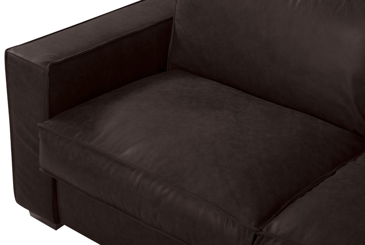 Schlafsofa Texas Dunkelbraun Anilinleder, B: 203 Cm - Dunkelbraun, Design, Leder (203/85/99cm) - MID.YOU