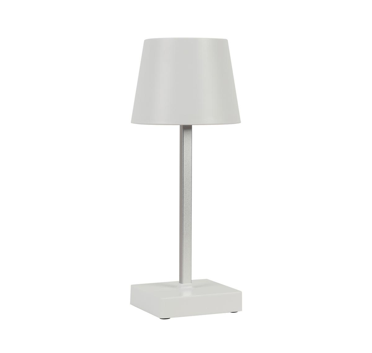Tischlampe Borka dimmbar Weiß - Weiß, MODERN, Kunststoff/Metall (10,5/26cm) - Luca Bessoni