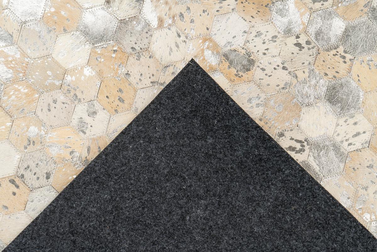 Lederteppich Ravi 400 - Silberfarben, KONVENTIONELL, Leder (80/150cm)