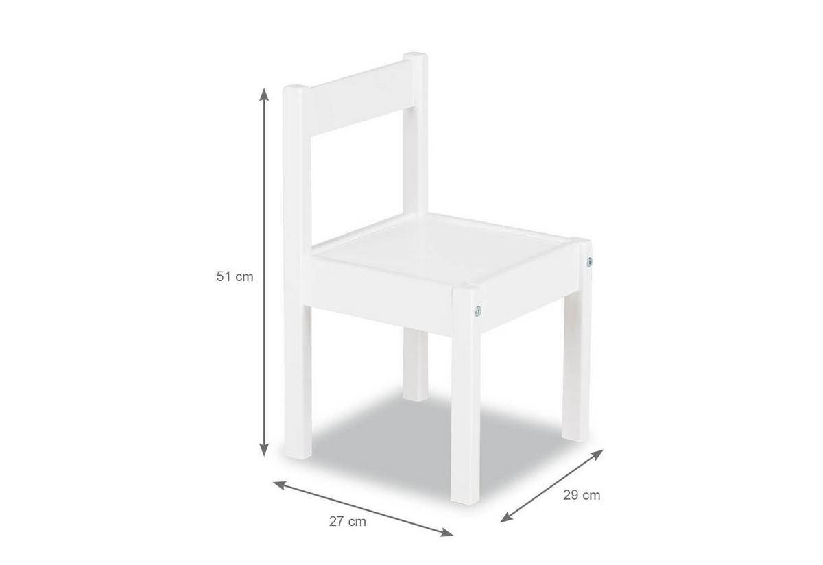 Kinderstuhl Holz Weiß BxHxT: 28x51x26 cm - Weiß, Basics, Holz (28/51/26cm) - Pinolino