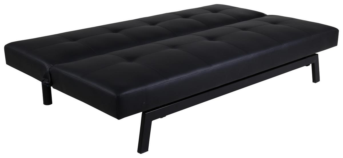 Schlafsofa Bodil - Schwarz, Design, Textil/Metall (180/80/55cm) - Livetastic