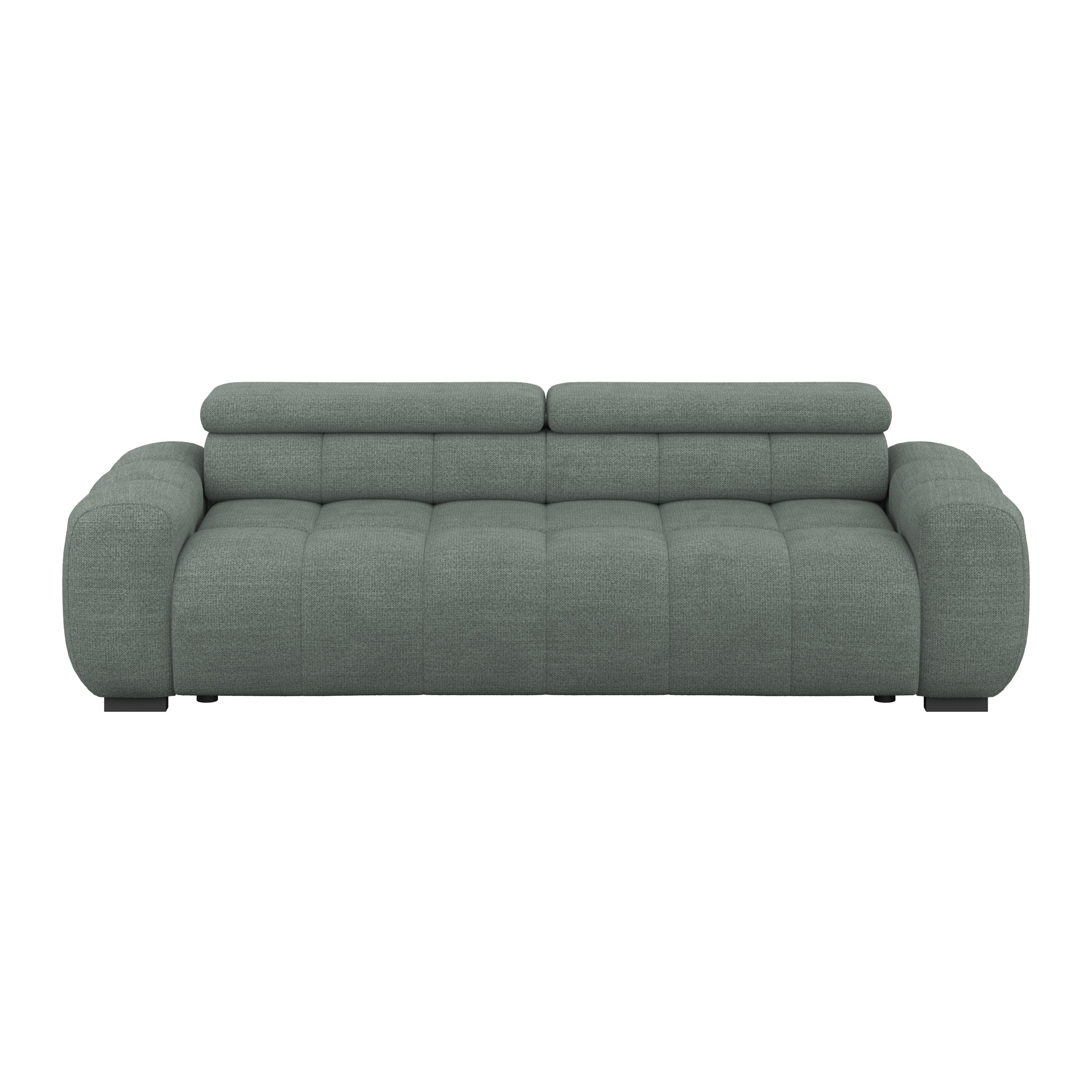Bigsofa Bull Webstoff grün, B: 248 cm - Schwarz/Grün, Design, Textil (248/77-97/108cm) - Luca Bessoni