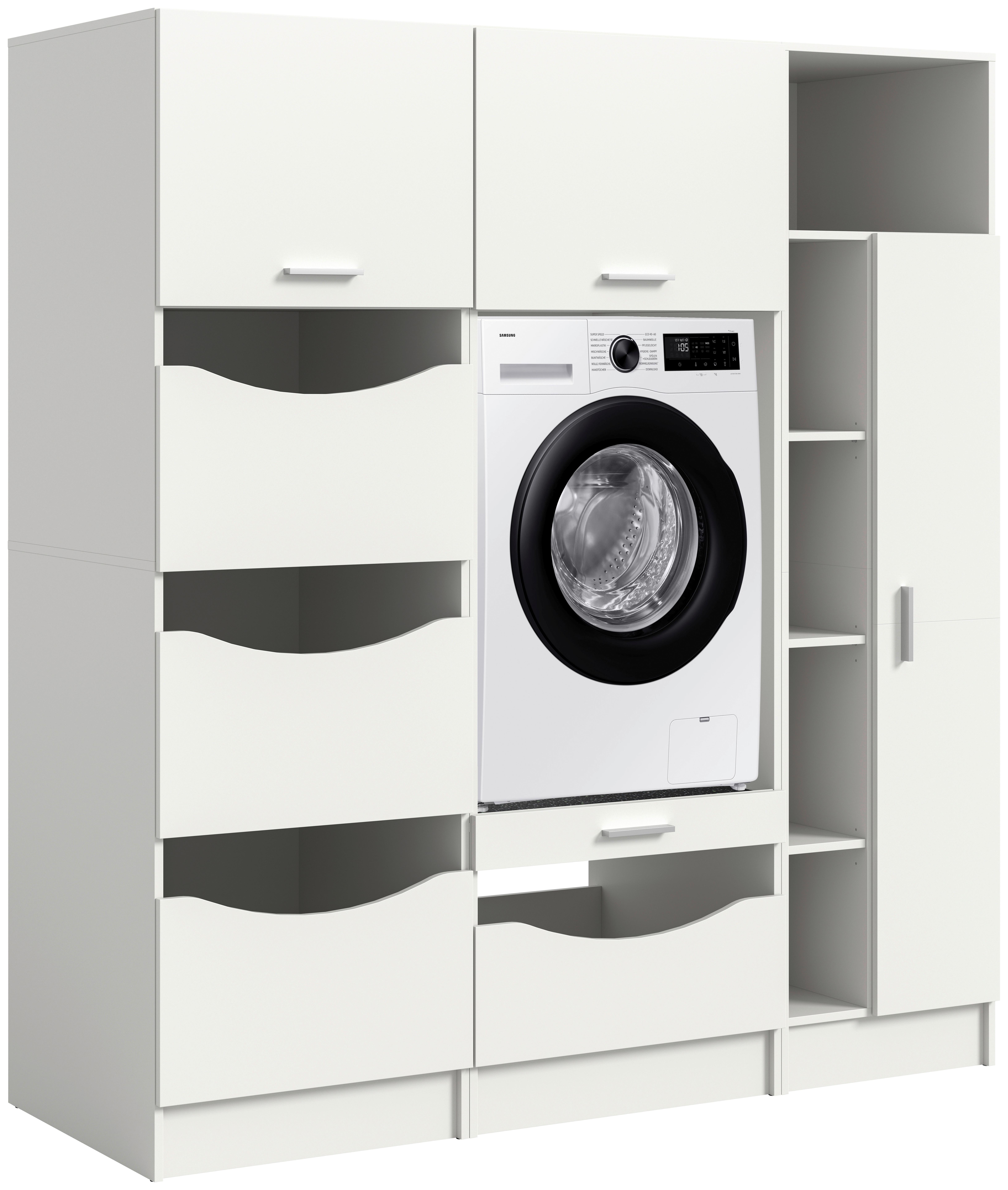 Hauswirtschaftsraum Free Weiß B: 166 Cm - Weiß, Basics, Holzwerkstoff (166/195/68cm) - MID.YOU