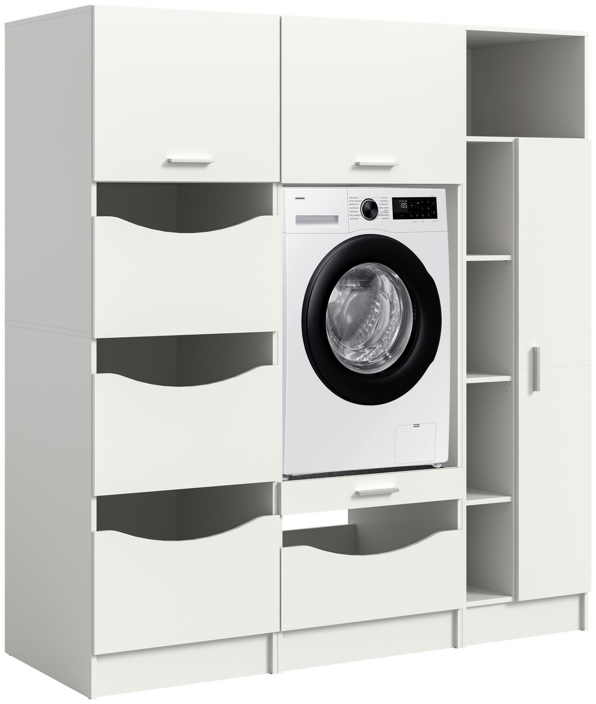 Hauswirtschaftsraum Free Weiß B: 166 Cm - Weiß, Basics, Holzwerkstoff (166/195/68cm) - MID.YOU