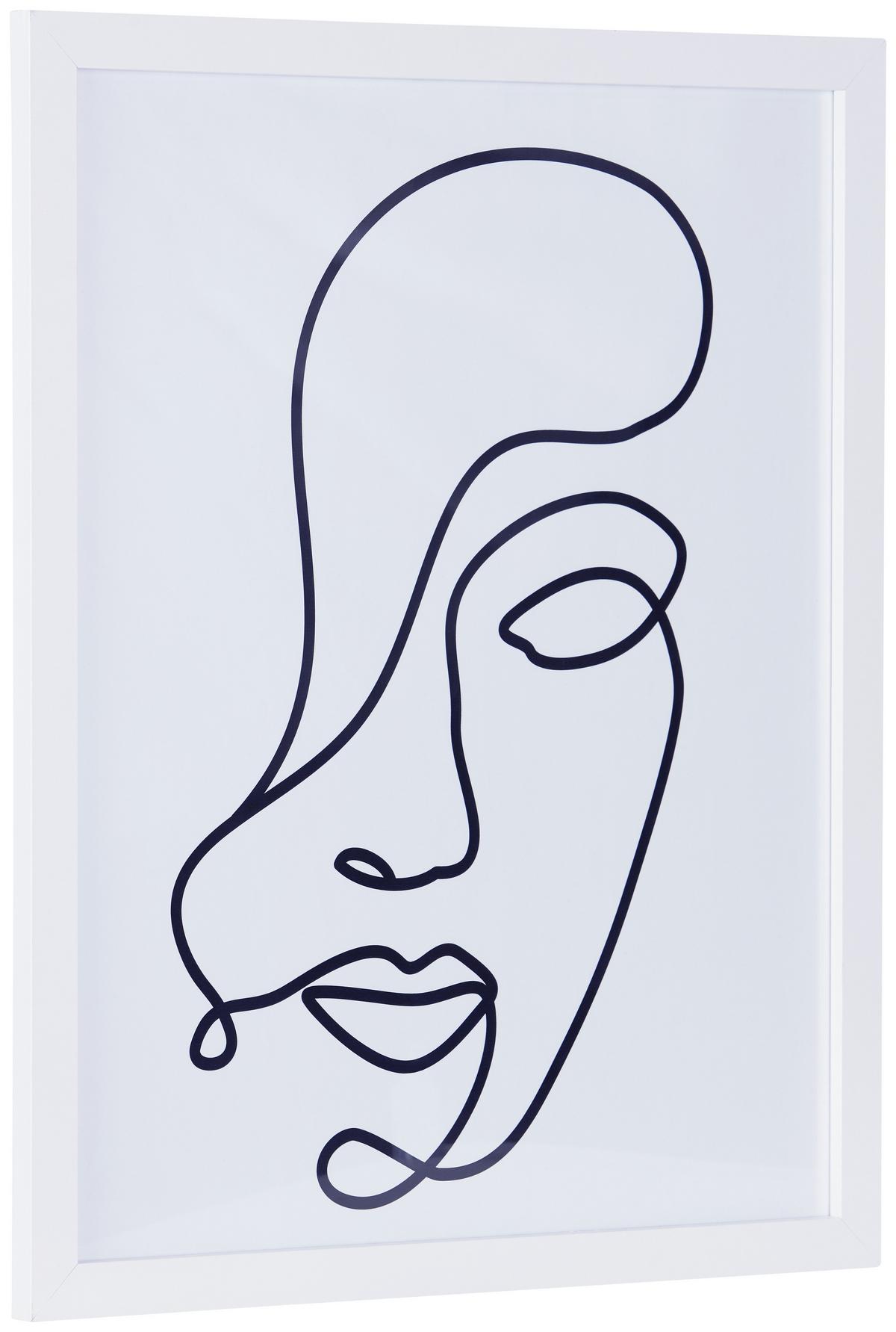 Bilderrahmen 40x50 cm Caralina Holz-Dekor Weiß, 43,3x53,3 cm - Weiß, Basics, Glas/Holz (43,3/53,3/1,5cm) - Luca Bessoni