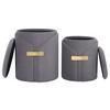 Hockerset Forcet 125 2-teilig Grau D: 37/30,5 Cm - Grau, Design, Textil (30,5/37/38,5/44,5/30,5/37cm) - Kayoom